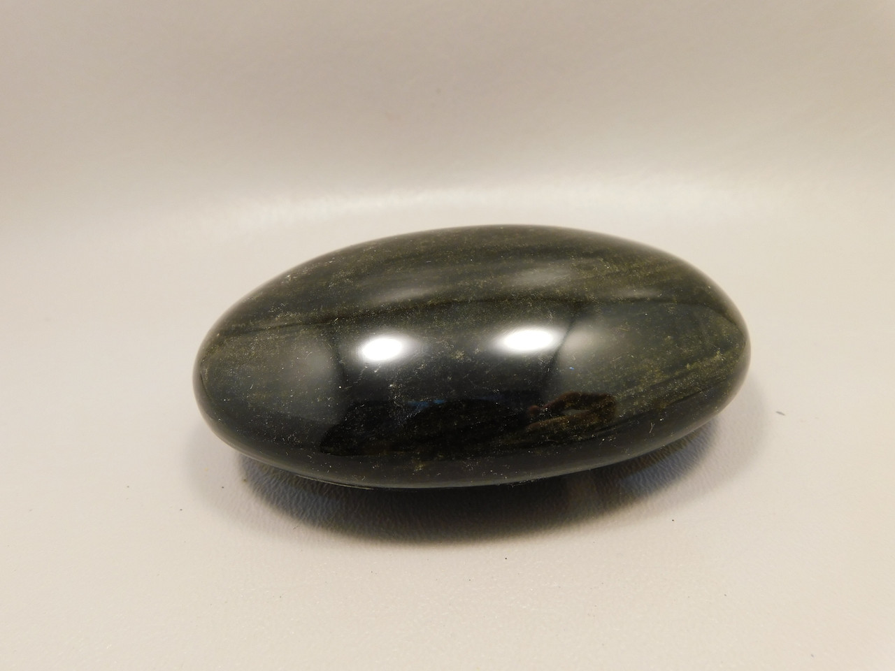 Gold Sheen Obsidian Polished Rock 3.9 inch Massage Palm Stone #0g1