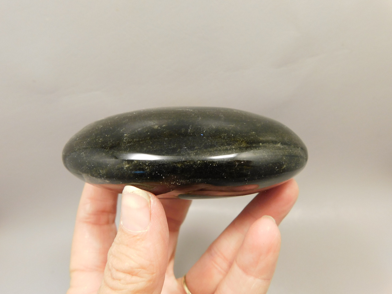Gold Sheen Obsidian Polished Rock 3.9 inch Massage Palm Stone #0g1