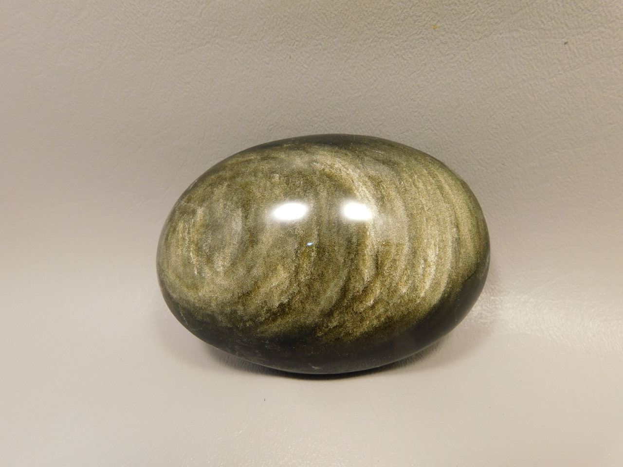 Gold Sheen Obsidian Polished Rock 3.7 inch Massage Palm Stone #0g3