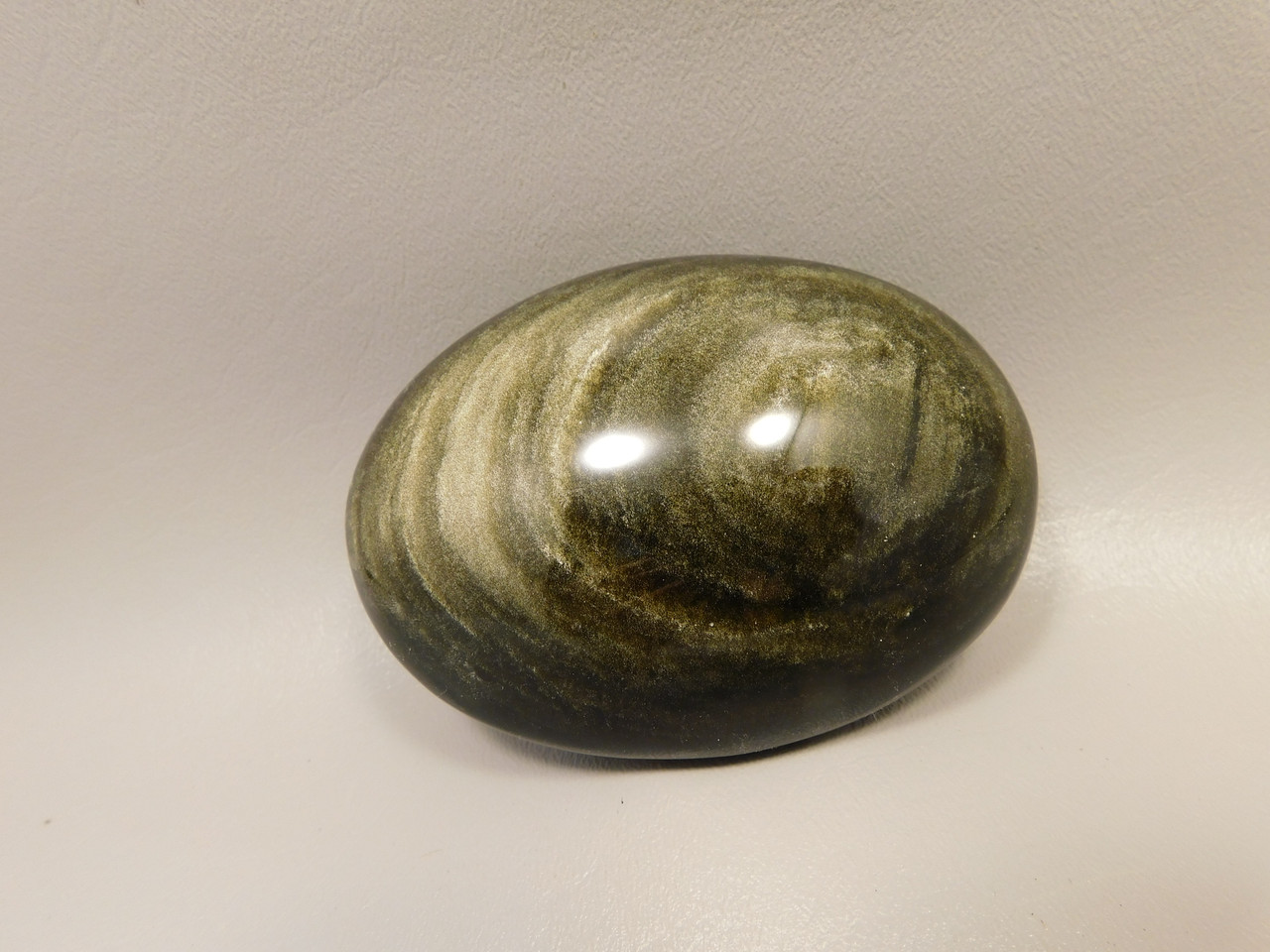 Gold Sheen Obsidian Polished Rock 3.7 inch Massage Palm Stone #0g3