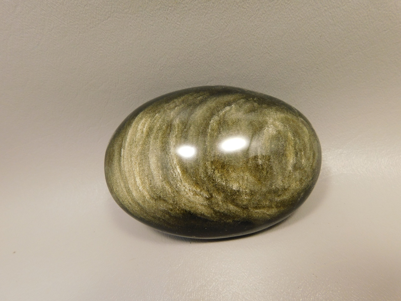 Gold Sheen Obsidian Polished Rock 3.7 inch Massage Palm Stone #0g3