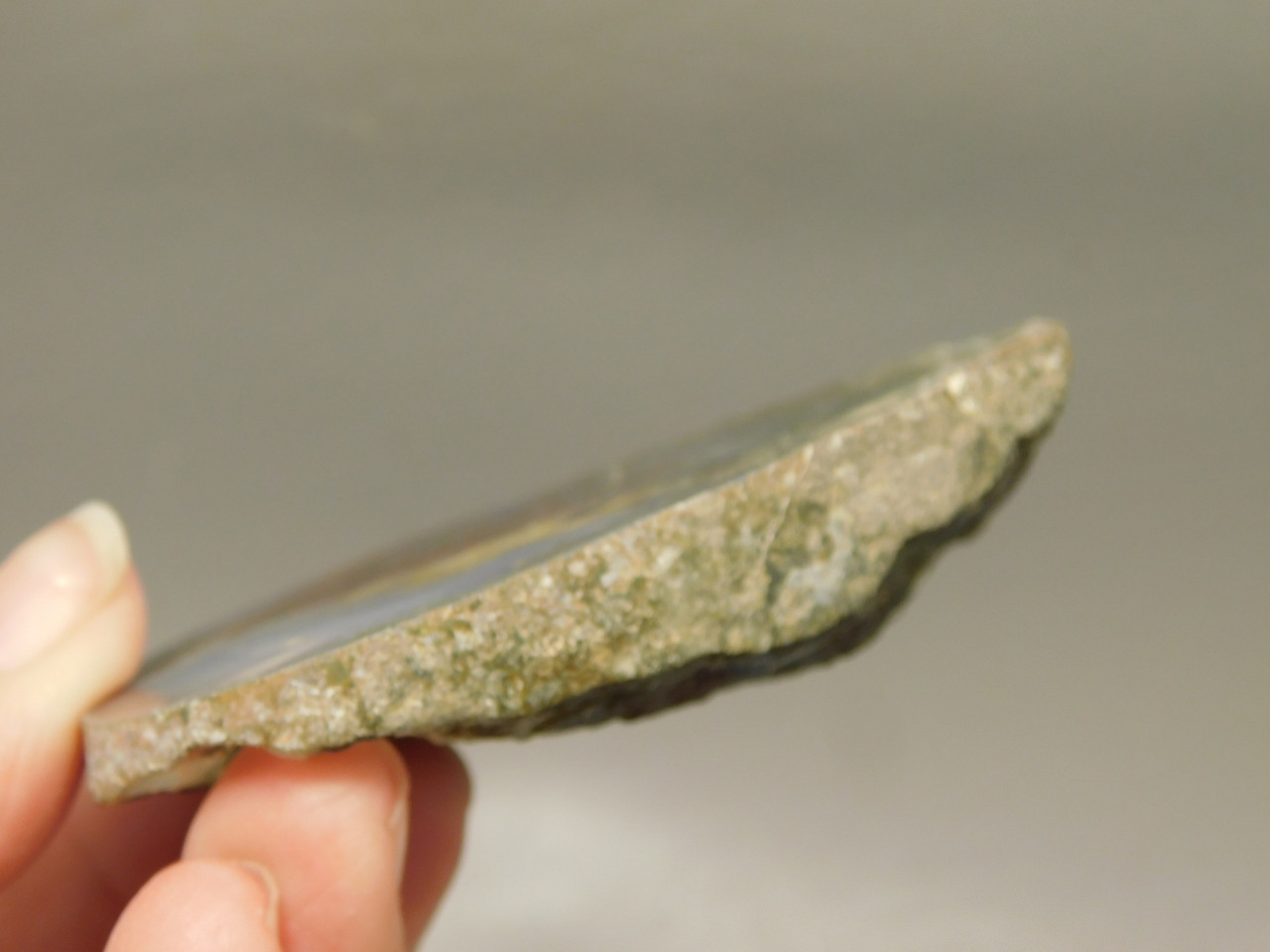 Owls Hole Agate Polished Rock Collector RARE Red Plume #O6