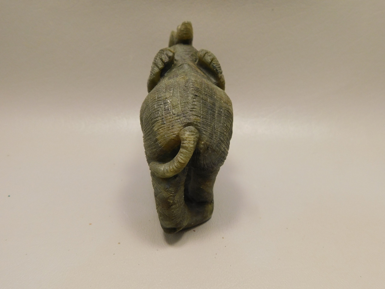 Elephant Carving Figurine Labradorite Carved Stone Animal #O171
