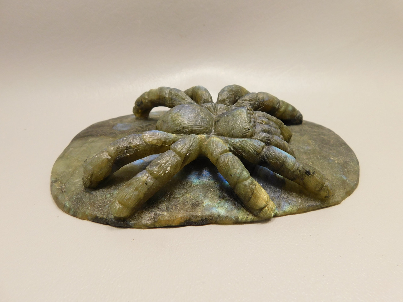 Spider Tarantula Figurine Labradorite Gemstone 5.6 inch Carving #O227