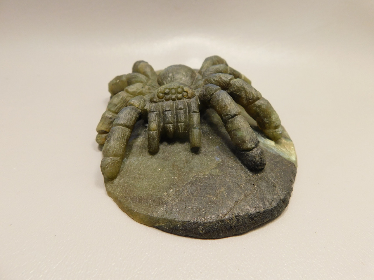 Spider Tarantula Figurine Labradorite Gemstone 5.6 inch Carving #O227