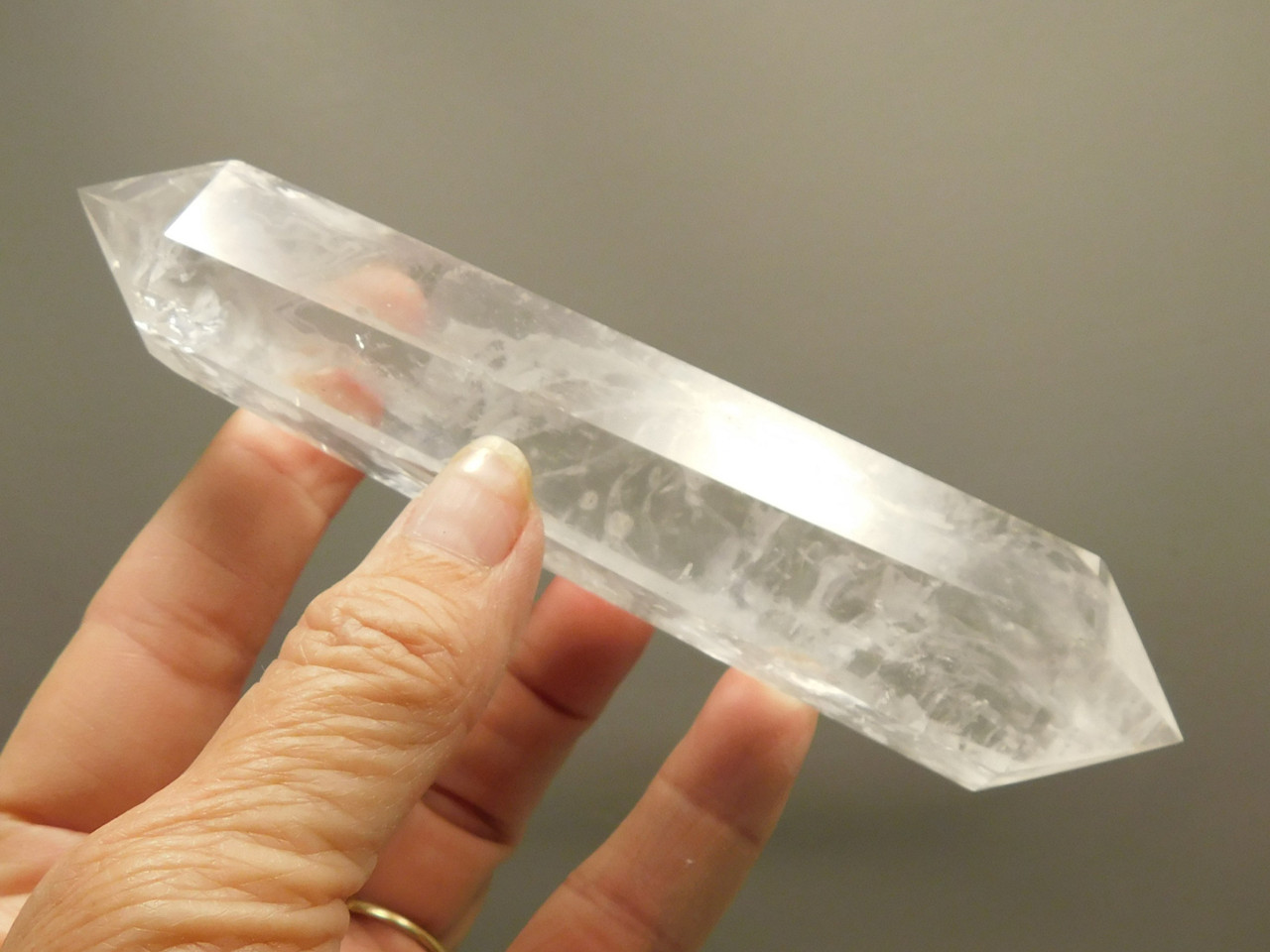 Clear Quartz Double Terminated Crystal 5.45 inch Wand #O3
