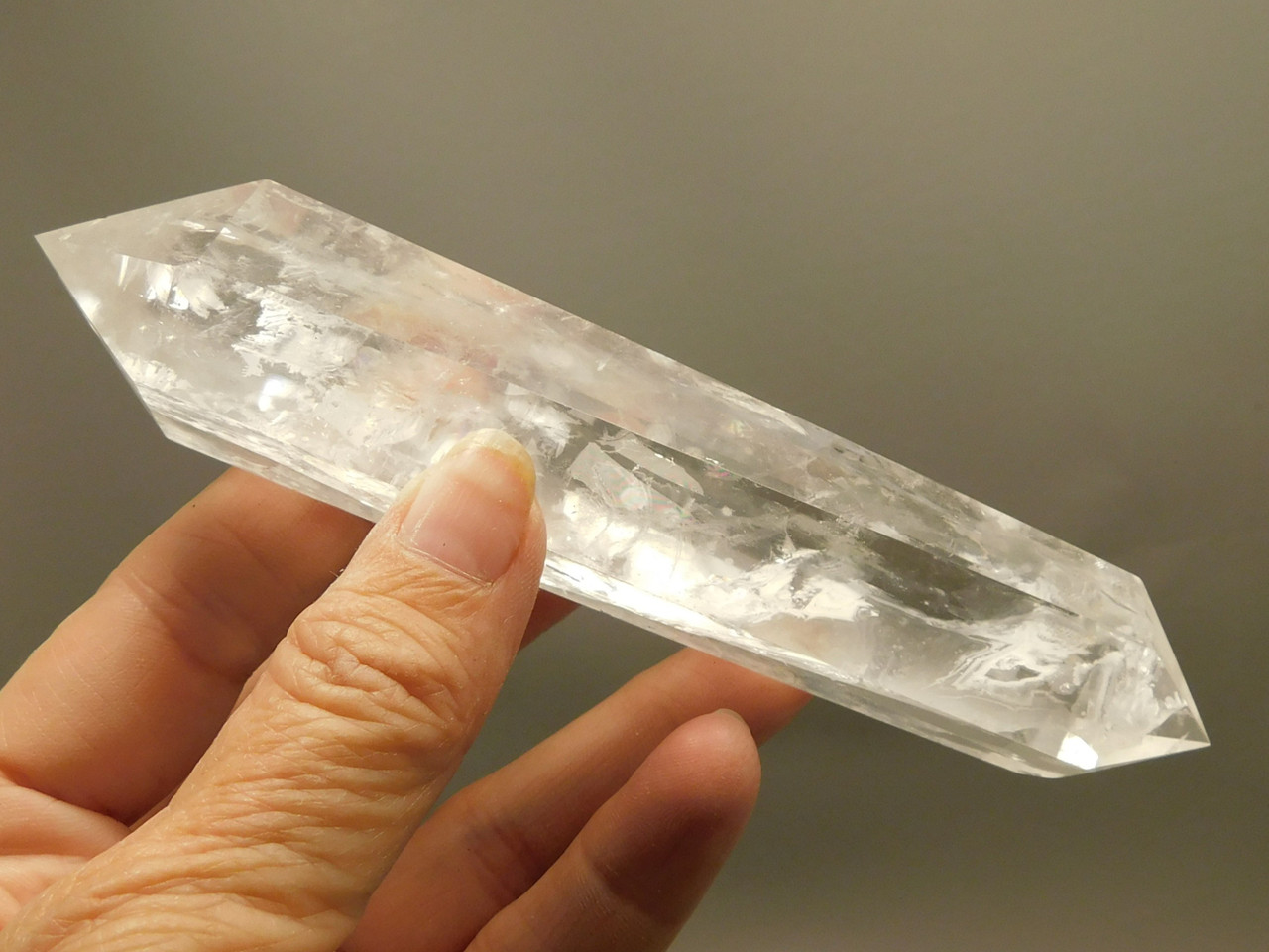 Clear Quartz Double Terminated Crystal 5.45 inch Wand #O3