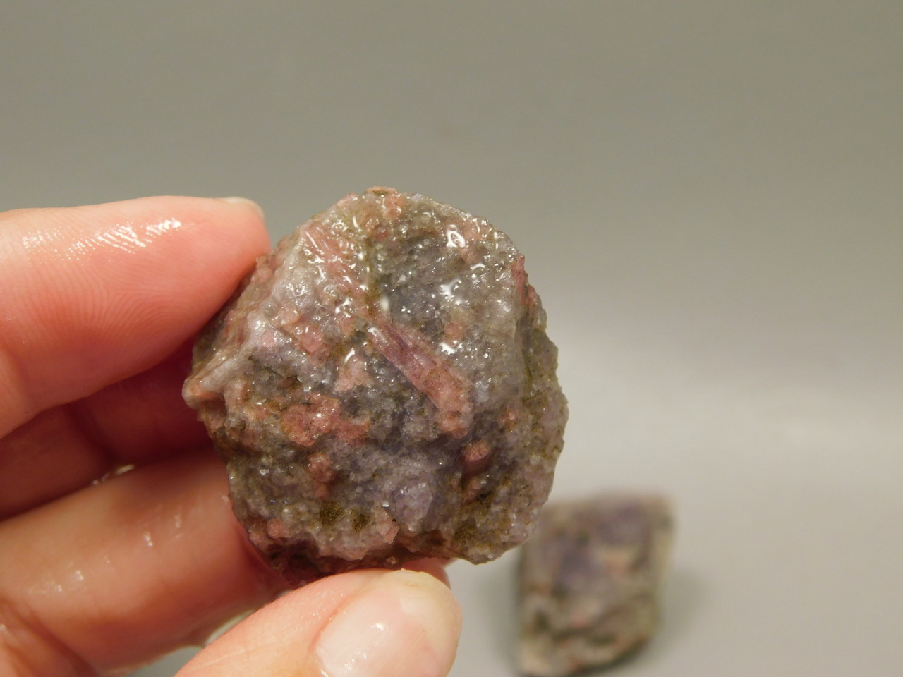 Lepidolite with Tourmaline Rough Rock Lapidary Stone Pala #O2