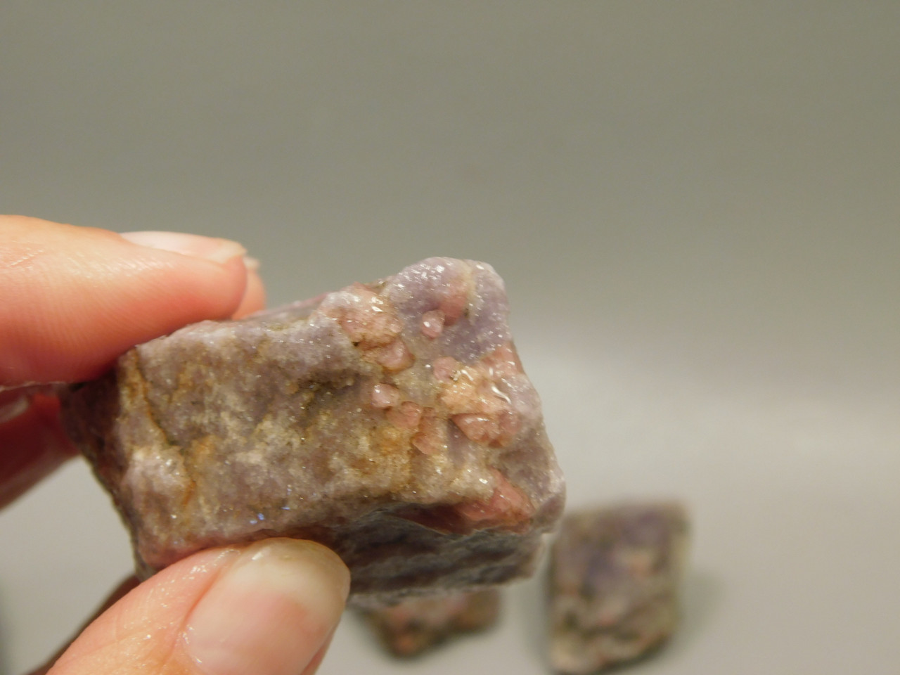 Lepidolite with Tourmaline Rough Rock Lapidary Stone Pala #O2