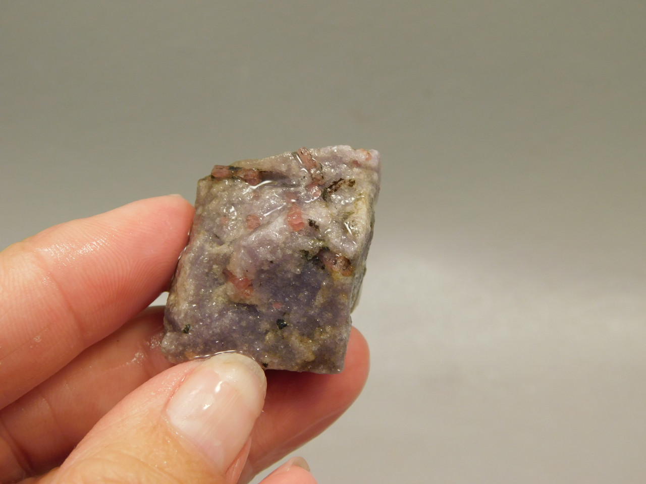 Lepidolite with Tourmaline Rough Rock Lapidary Stone Pala #O2