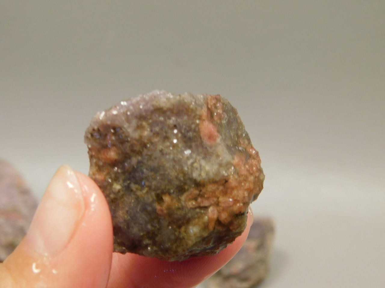 Lepidolite with Tourmaline Rough Rock Lapidary Stone Pala #O2