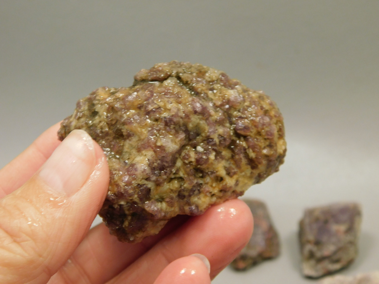Lepidolite with Tourmaline Rough Rock Lapidary Stone Pala #O2
