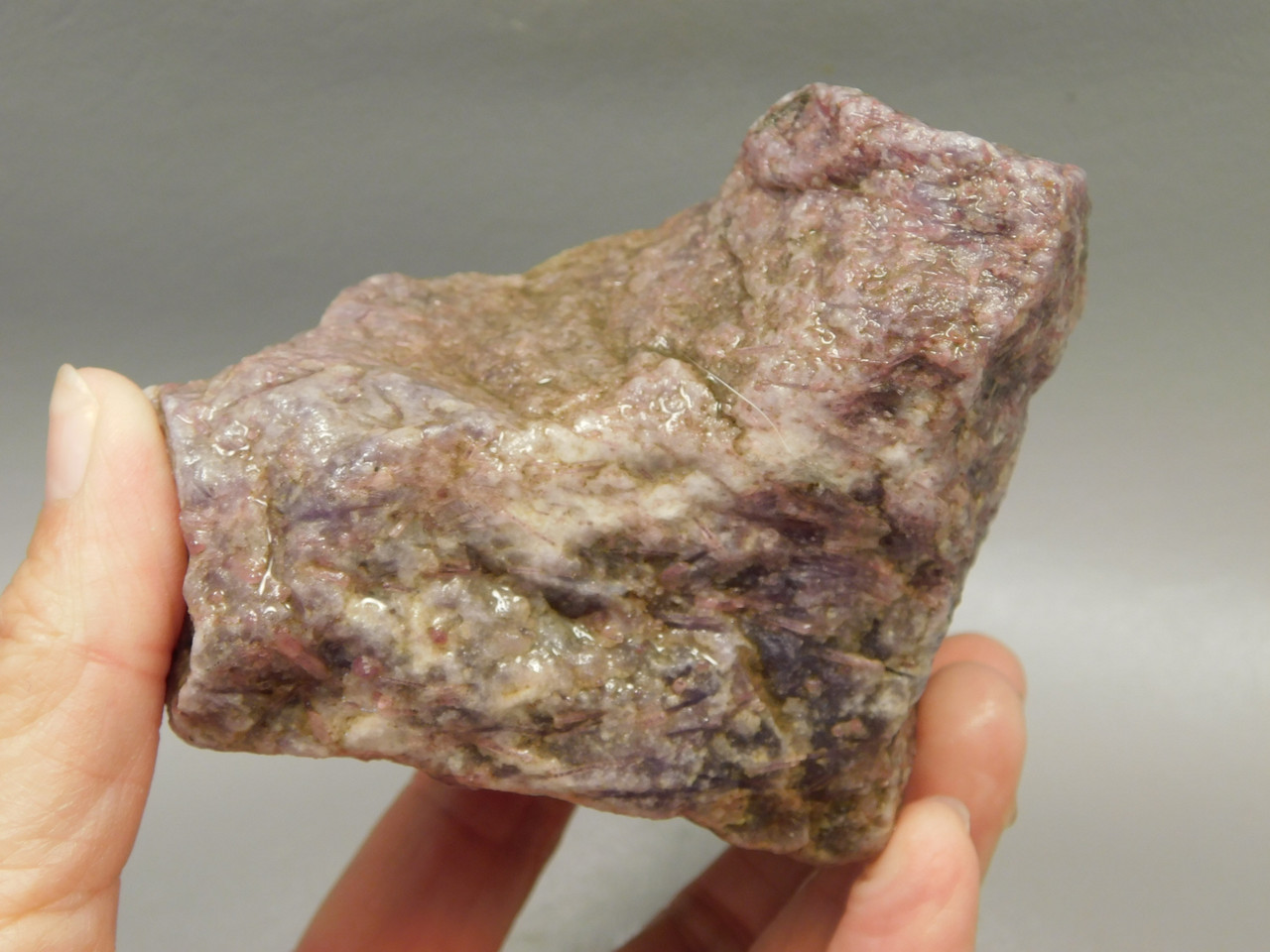 Lepidolite with Tourmaline Rough Rock Lapidary Stone Pala #O4
