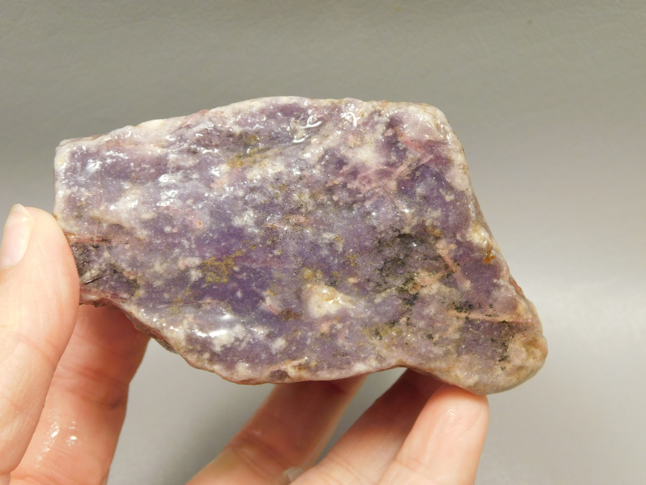 Lepidolite with Tourmaline Rough Rock Lapidary Stone Pala #O4
