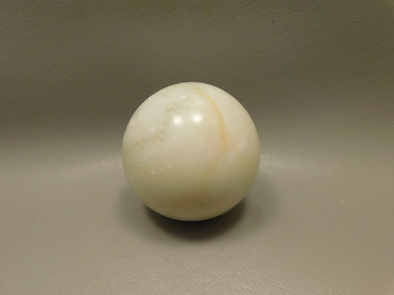 White Marble  Stone Sphere 2.3 inch Rock California #O2