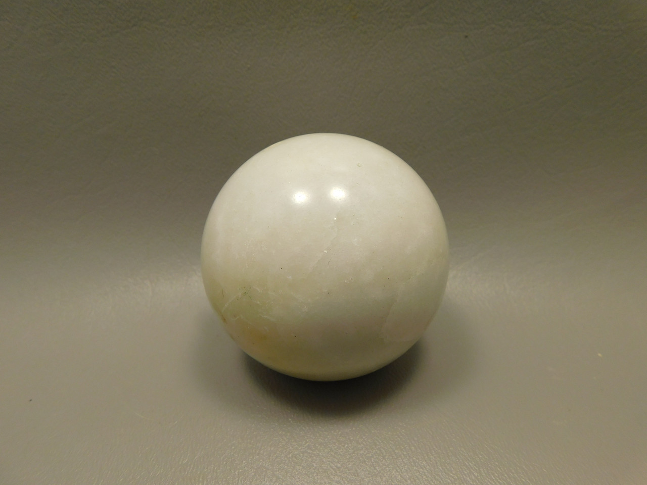 White Marble Stone Sphere 2.36 inch Rock California #O3