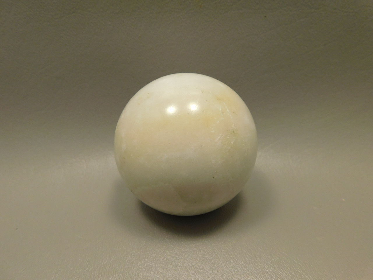 White Marble Stone Sphere 2.36 inch Rock California #O3