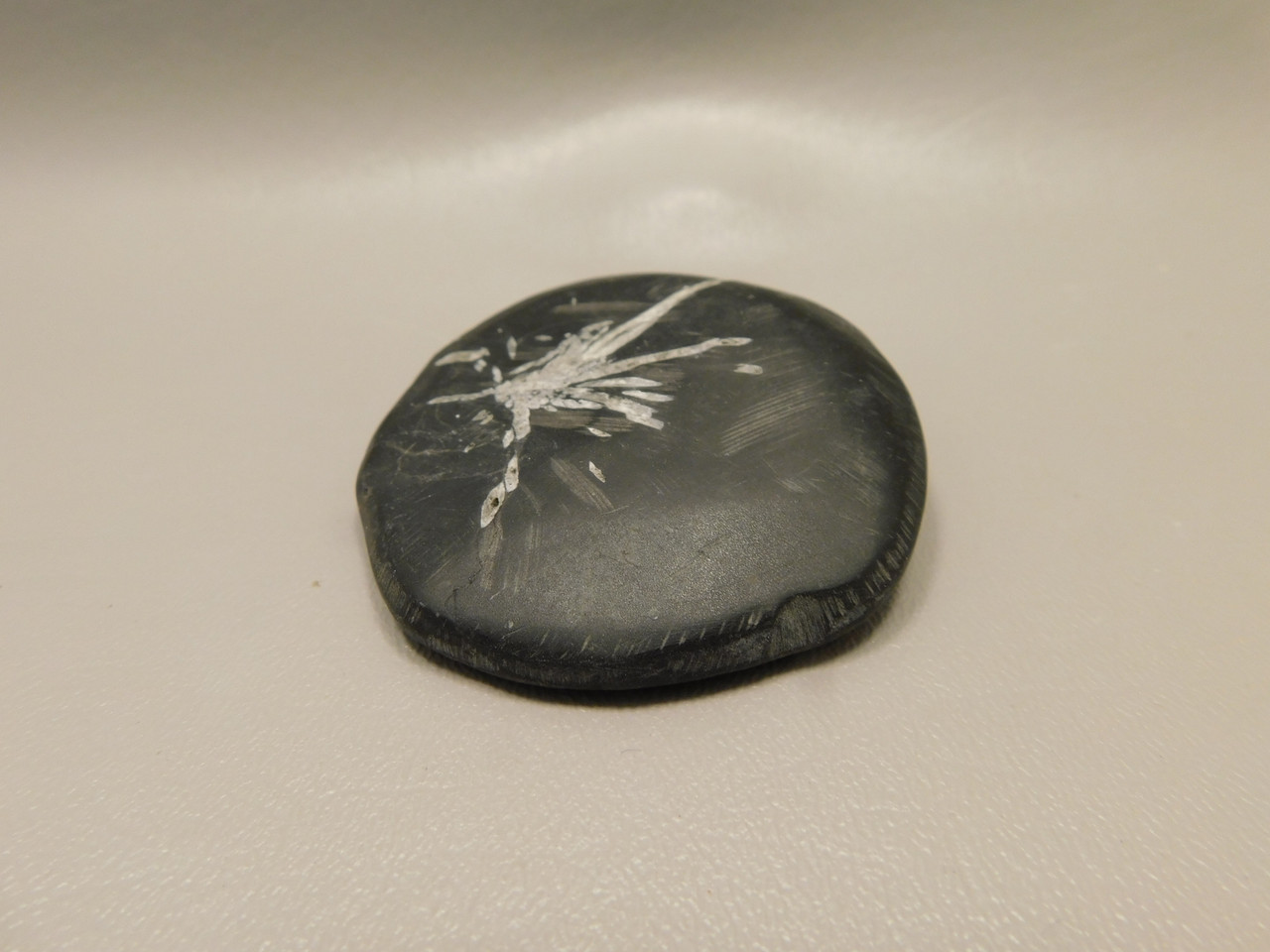 Chrysanthemum Stone 2.7 inch Palm Worry Stone Natural Rock #O15