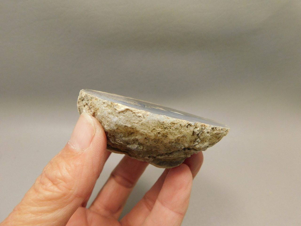 Dugway Thunderegg Polished Rock Geode Blue Agate #O22