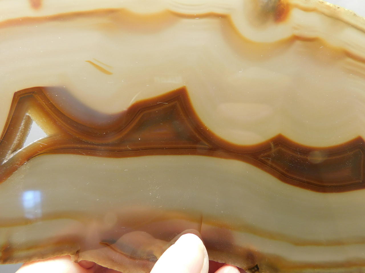 Brazilian Agate Polished Stone Slab Banded Shadow Agate #O17