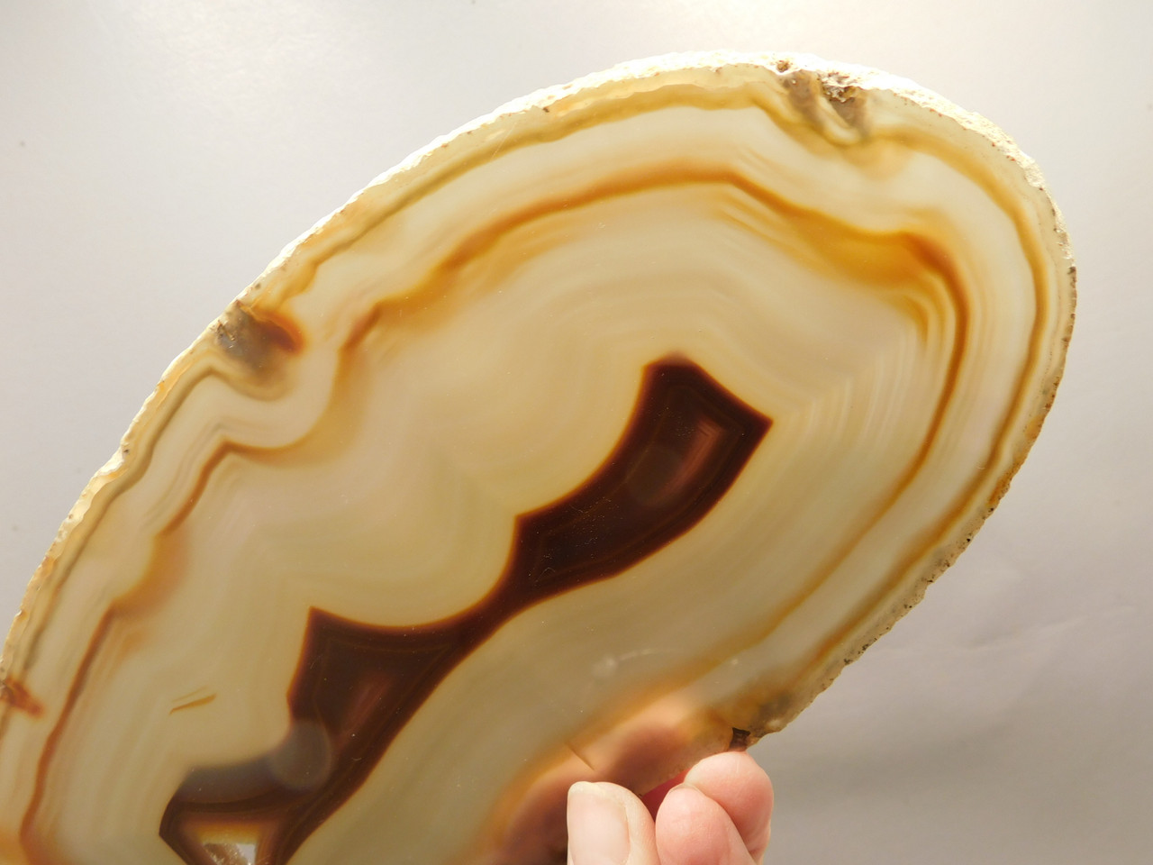 Brazilian Agate Polished Stone Slab Banded Shadow Agate #O17