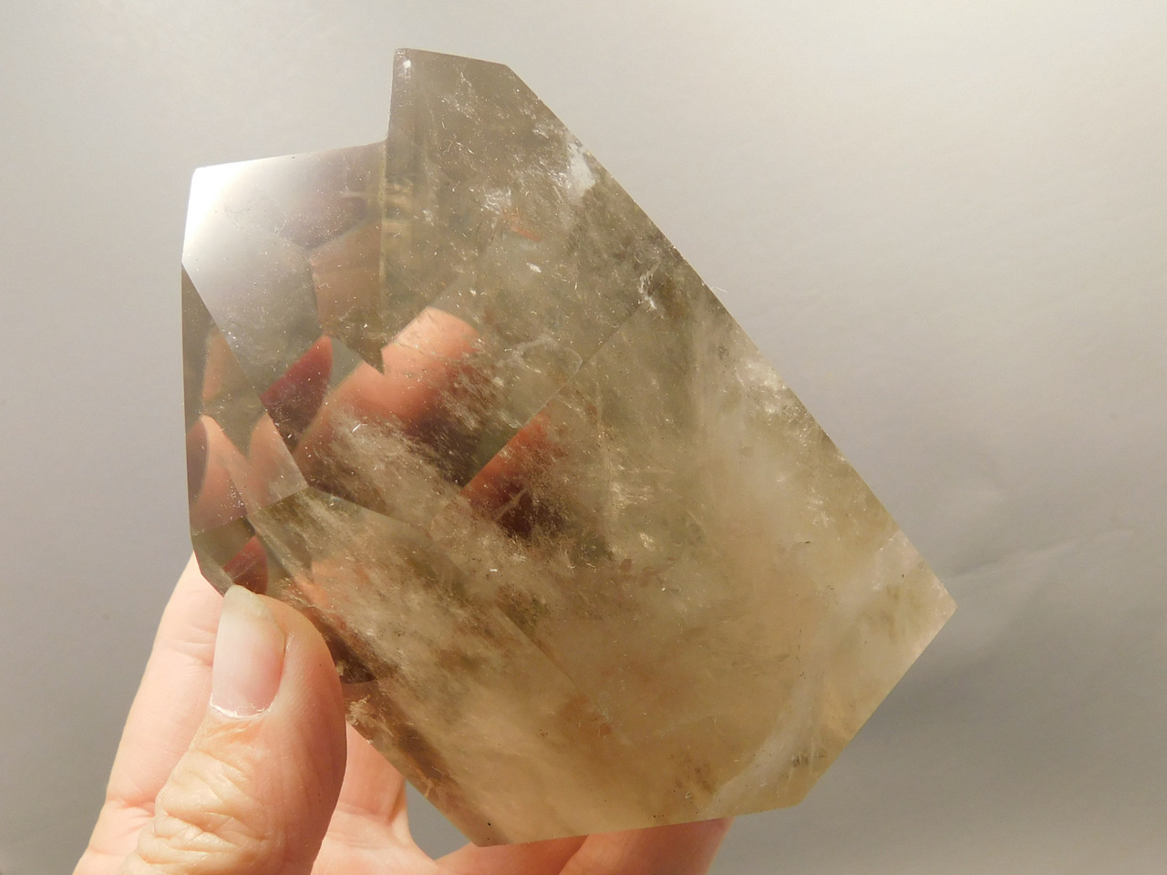 Smoky Quartz Crystals Large Polished Point Twin Tower Healing Stone #O106