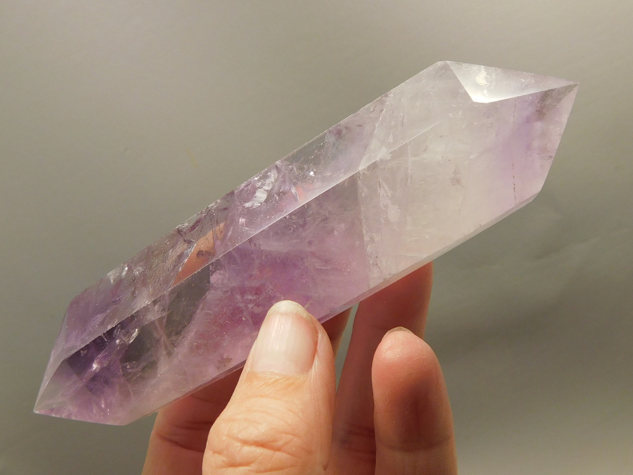Amethyst and Quartz Double Terminated Crystal 5 inch Natural Stone #O21