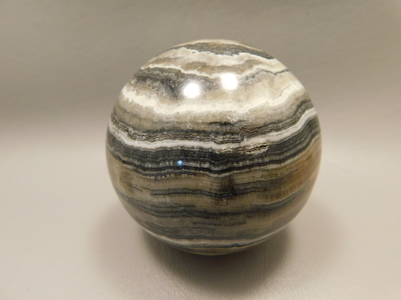 Spirit Stone 2.7 inch Rock Sphere Banded Travertine Arizona #O4