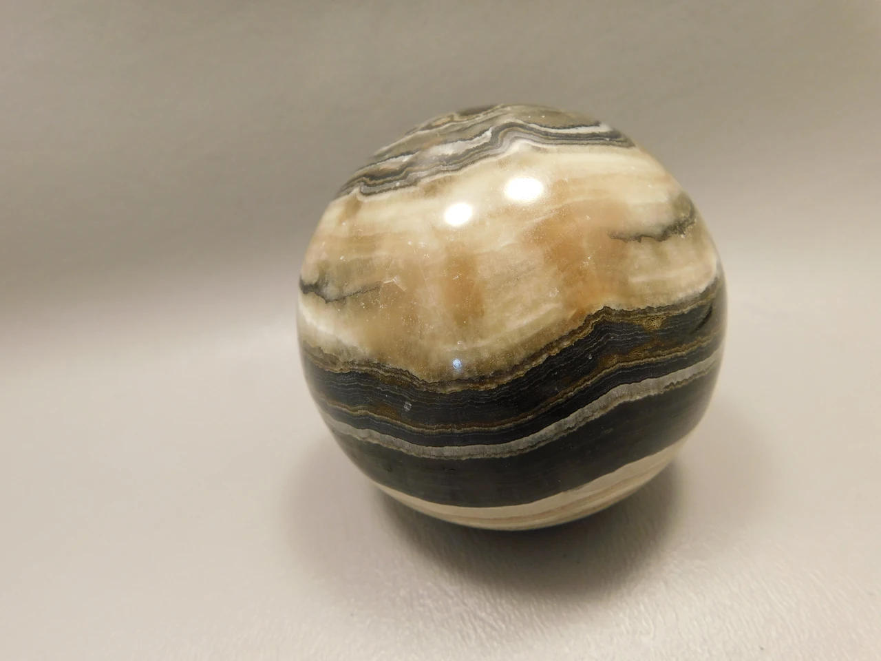 Spirit Stone 2.5 inch Rock Sphere Banded Travertine Arizona #O6