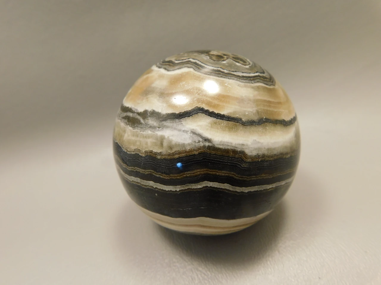 Spirit Stone 2.5 inch Rock Sphere Banded Travertine Arizona #O6