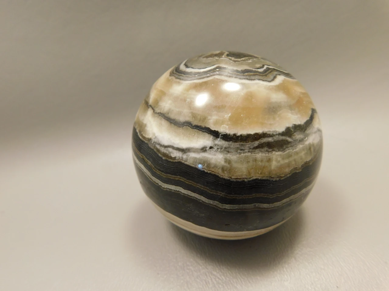 Spirit Stone 2.5 inch Rock Sphere Banded Travertine Arizona #O6