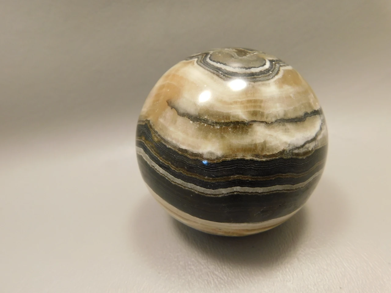 Spirit Stone 2.5 inch Rock Sphere Banded Travertine Arizona #O6