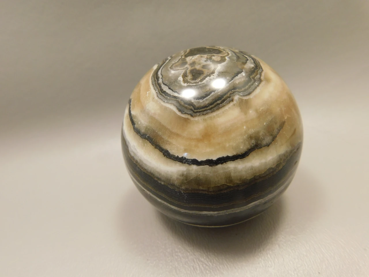 Spirit Stone 2.5 inch Rock Sphere Banded Travertine Arizona #O6