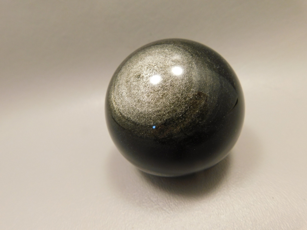 Silver Sheen Sphere 2.25 inch Gemstone Chatoyant Stone 57 mm Ball #Os7