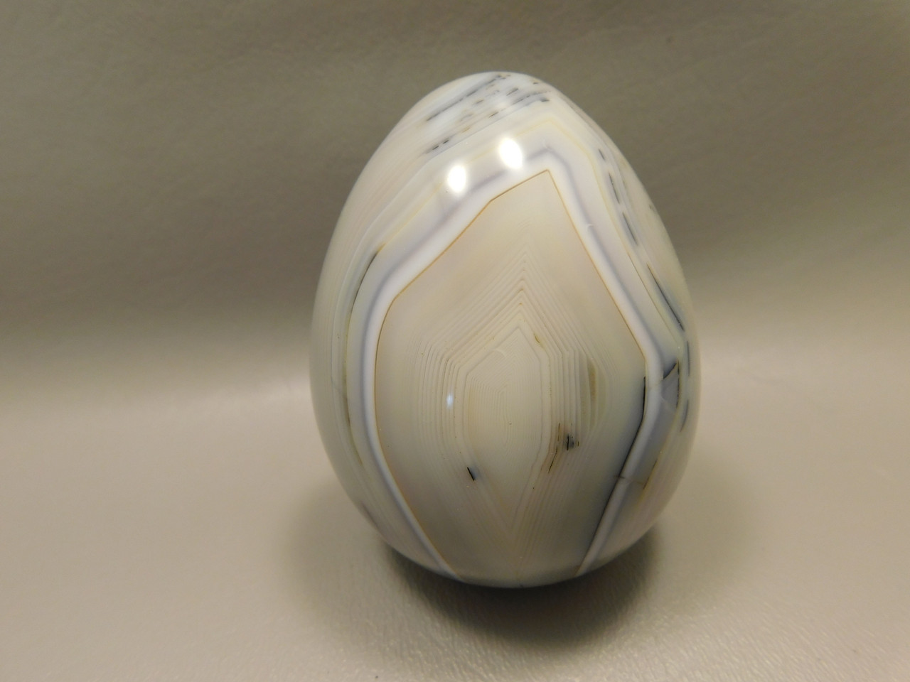 Agate Egg Shaped Stone Carving Large 3.1 inch Polished Rock #O12