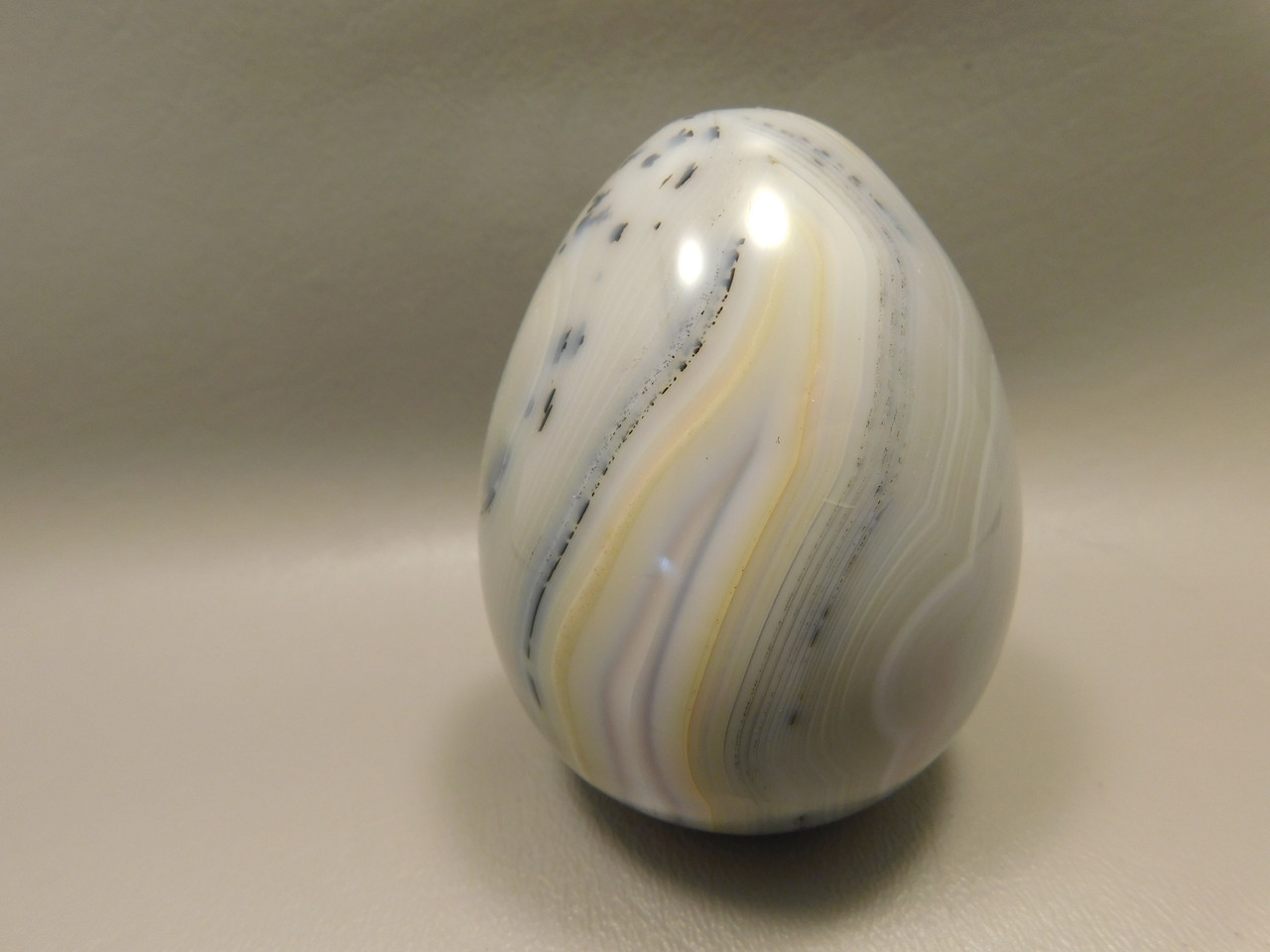 Agate Egg Shaped Stone Carving Large 3.1 inch Polished Rock #O12