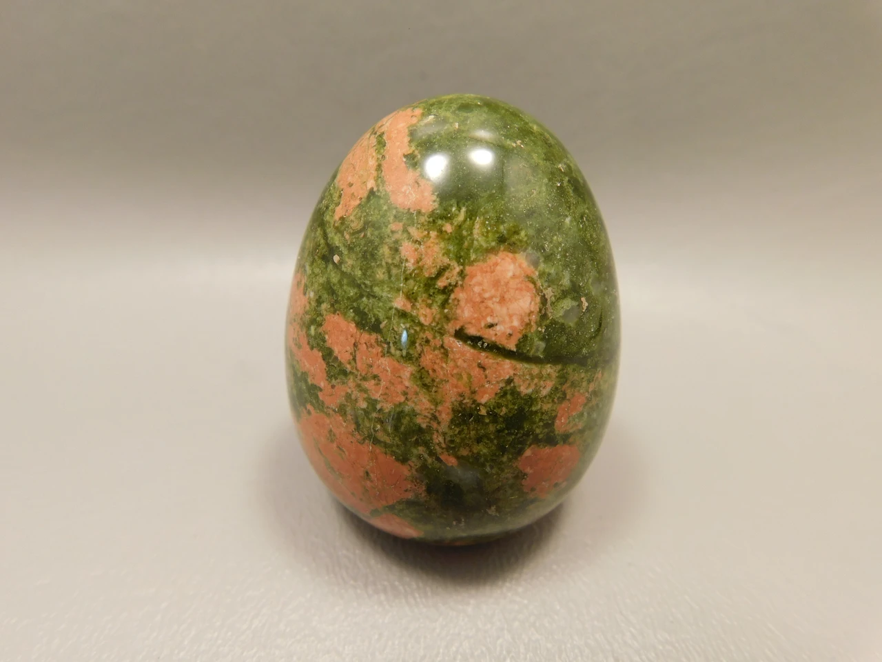 Unakite Egg Shaped 2 inch Pink and Green Stone Polished Rock #O7