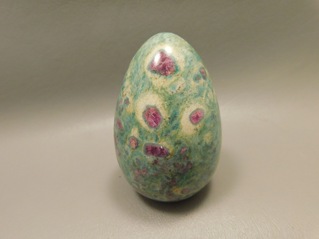 Ruby and Fuchsite Gemstone Egg Carving 2.8 inch Rock #O8
