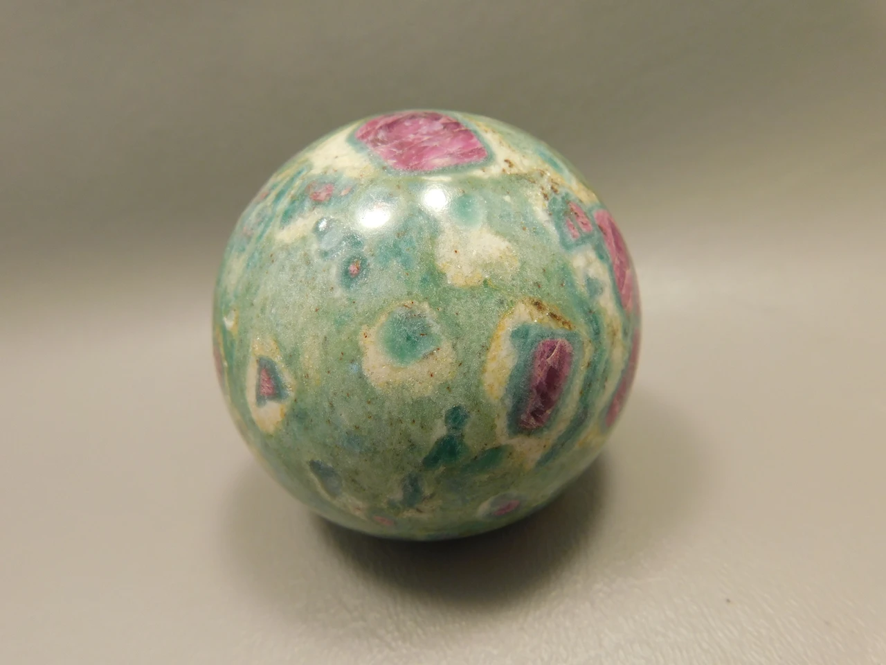 Ruby and Fuchsite 2.25 inch Stone Sphere Rock Gemstone Ball #O10