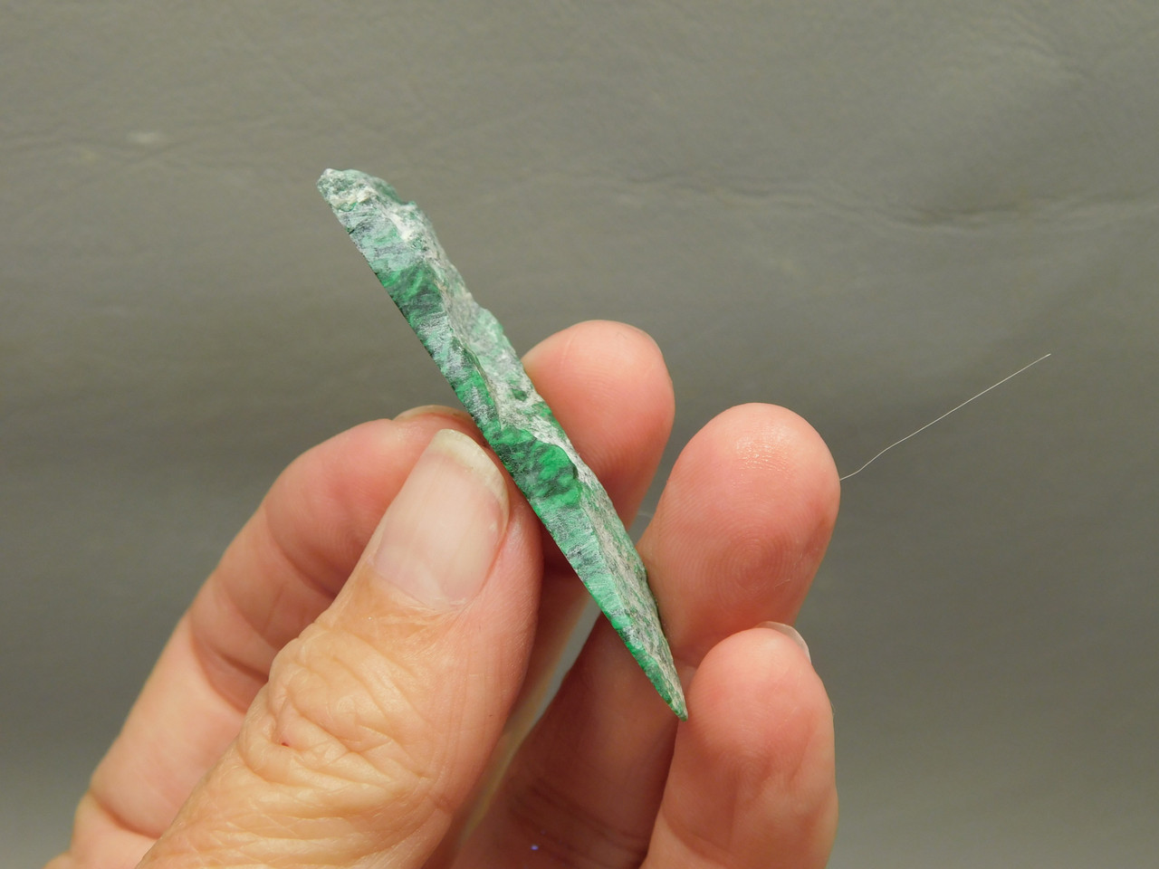 Maw Sit Sit Unpolished Stone Slab Green Jade Small Rock #O17