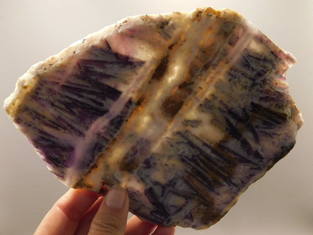 Purple Sagenite Stone Slab Cabbing Lapidary Rough Rock #O1