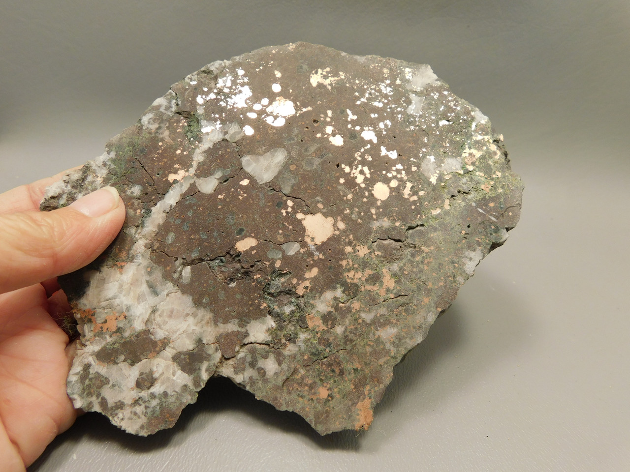 Kingston Conglomerate Copper Stone Slab Rough Rock Michigan #O12