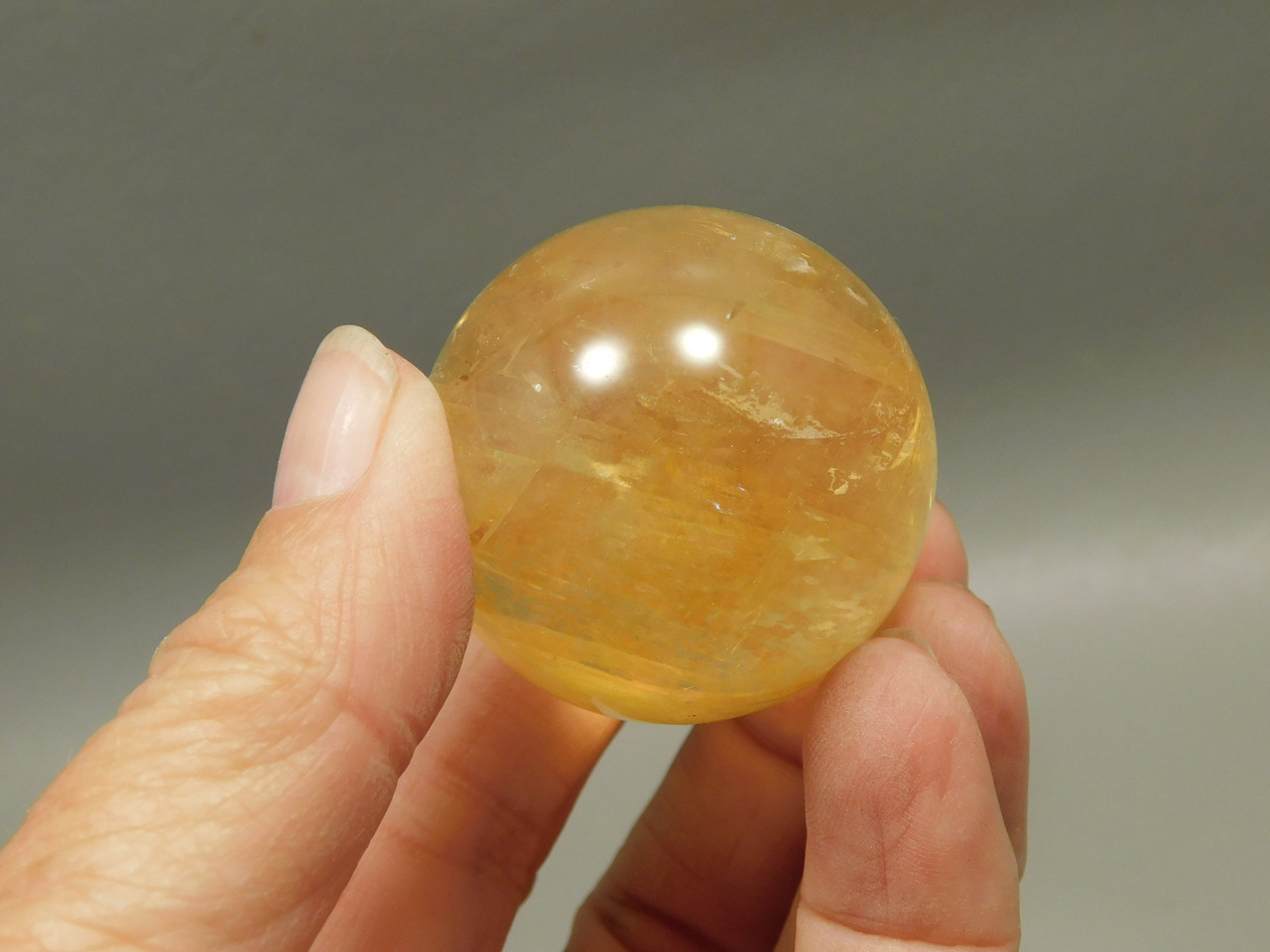 Honey Calcite Stone 1.4 inch Sphere Rock 36 mm Crystal Ball #O28