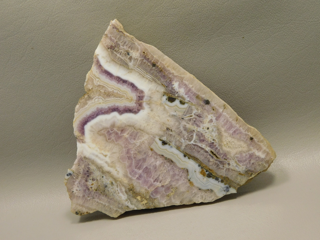 Sowbelly Amethyst or Vein Amethyst Agate Silver Dendrite Polished #05
