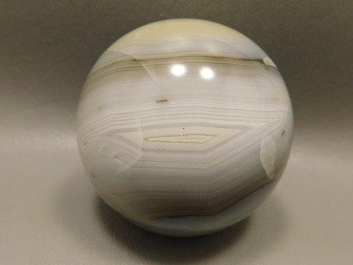 Agate Sphere Stone Madagascar 2 inch Gray Mineral Ball Rock #O4
