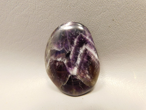 Chevron Amethyst Polished Rock Palm Stone 2 inch Morocco #O3