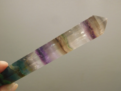 Fluorite Crystal Large Double Terminated Point 5.17 inch Wand #O16