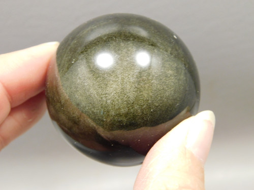 Gold Sheen Sphere 1.75 inch Gemstone Chatoyant Stone Ball #Og2