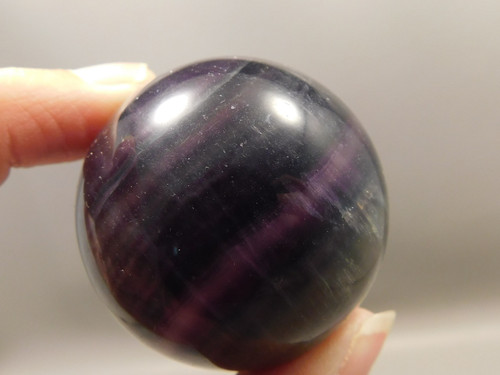 Fluorite Crystal Sphere 1.5 inch Mineral Purple Gemstone 40 mm #O15