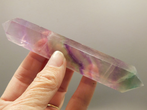 Fluorite Crystal Large Double Terminated Point 5.24 inch Wand #O12